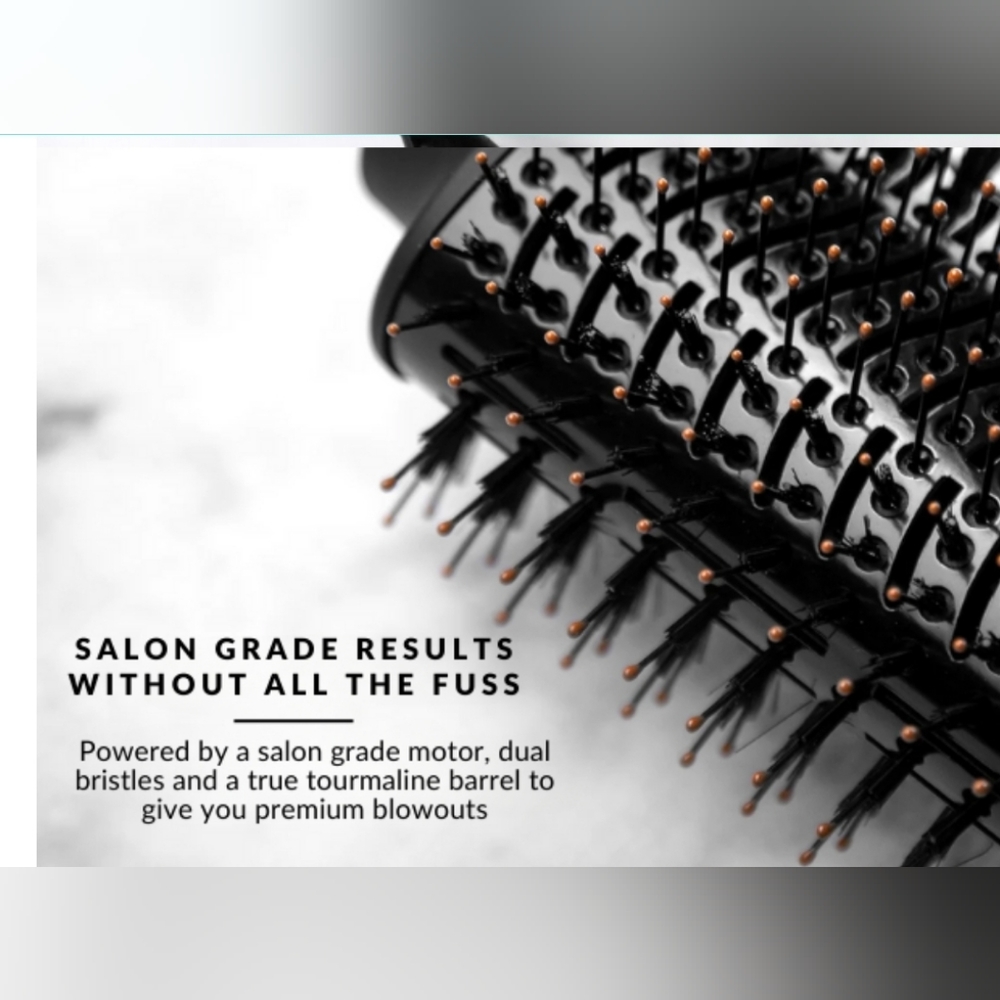 FoxyBae Black & Rose Gold Hot Air Round Brush - Volumizing Hair Styler - Picture 4 of 6